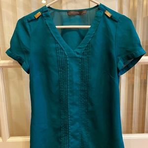 The Limited emerald green short sleeve blouse